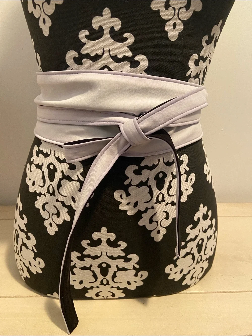 Attitudes by Renee Black & White Reversible Obi Waist Belt M/L New Contemporary